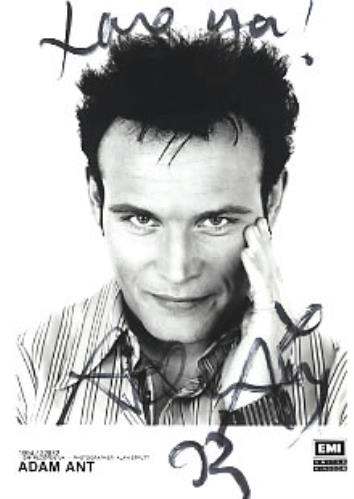 Adam Ant Autographed Publicity Photograph & Covering Letter photograph UK A~APHAU263003