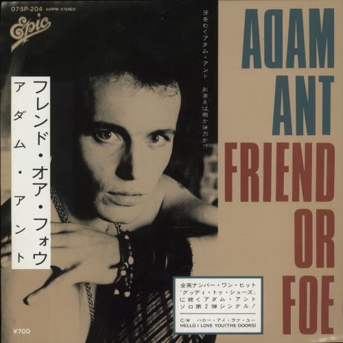 Adam Ant Friend Or Foe 7" vinyl single (7 inch record / 45) Japanese A~A07FR176642