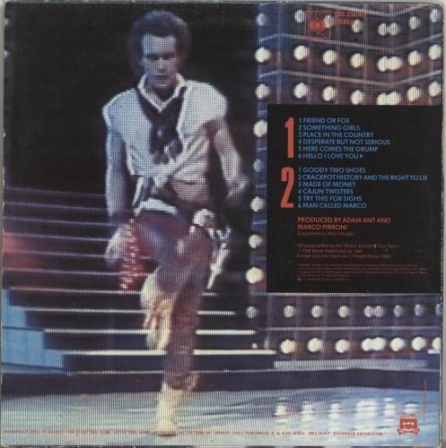 Adam Ant Friend Or Foe vinyl LP album (LP record) Greek A~ALPFR695132