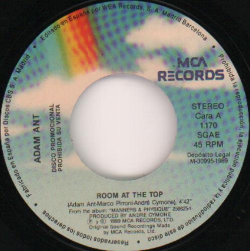 Adam Ant Room At The Top 7" vinyl single (7 inch record / 45) Spanish A~A07RO671945