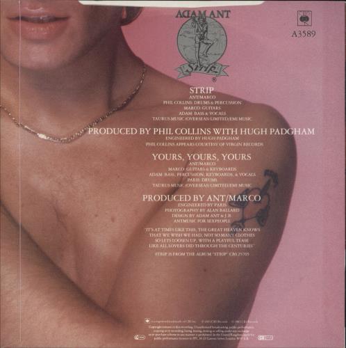 Adam Ant Strip - Inj - P/S 7" vinyl single (7 inch record / 45) UK A~A07ST616148