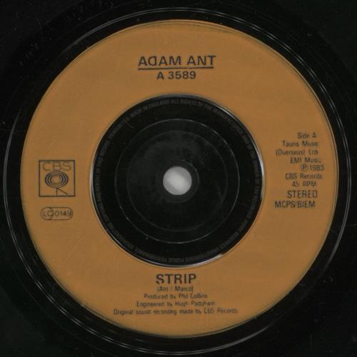 Adam Ant Strip - Poster Sleeve 7" vinyl single (7 inch record / 45) UK A~A07ST102352