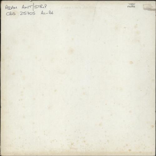 Adam Ant Strip - White label test pressing vinyl LP album (LP record) UK A~ALPST881868