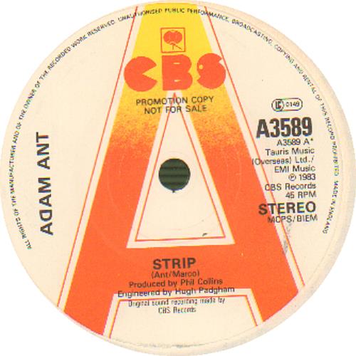 Adam Ant Strip 7" vinyl single (7 inch record / 45) UK A~A07ST183225