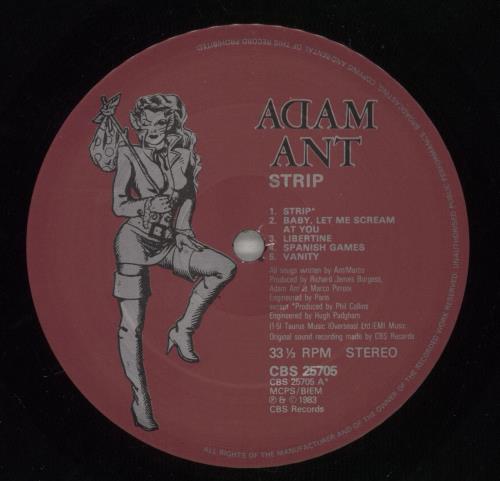 Adam Ant Strip vinyl LP album (LP record) UK A~ALPST76533