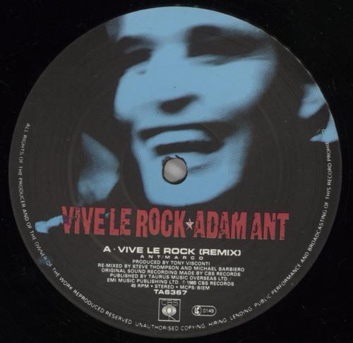 Adam Ant Vive Le Rock 12" vinyl single (12 inch record / Maxi-single) UK A~A12VI107545