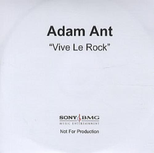 Adam Ant Vive Le Rock CD-R acetate UK A~ACRVI324247