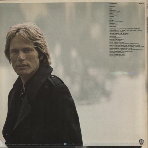 Adam Faith I Survive vinyl LP album (LP record) US ADFLPIS883527