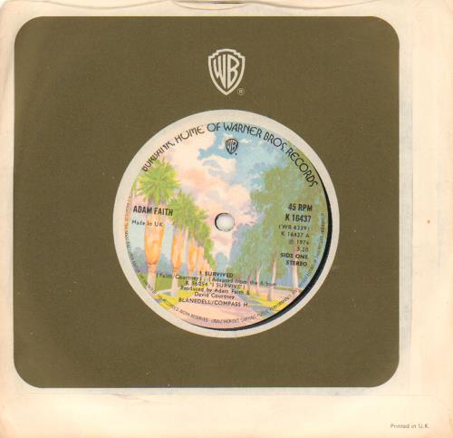 Adam Faith I Survived 7" vinyl single (7 inch record / 45) UK ADF07IS652595