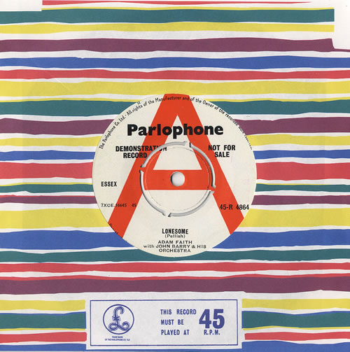 Adam Faith Lonesome 7" vinyl single (7 inch record / 45) UK ADF07LO478770