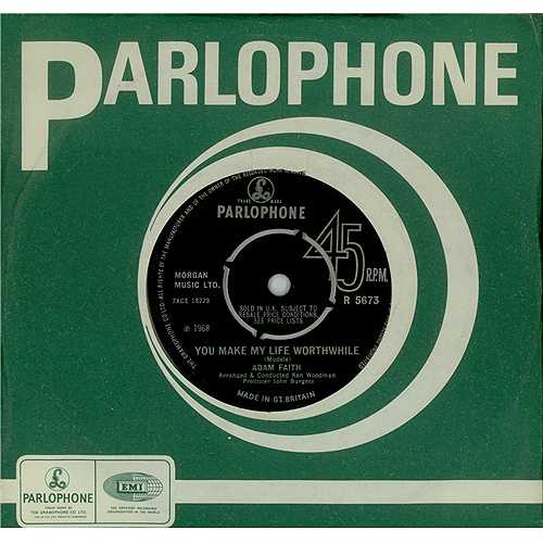 Adam Faith You Make My Life Worthwhile 7" vinyl single (7 inch record / 45) UK ADF07YO407268
