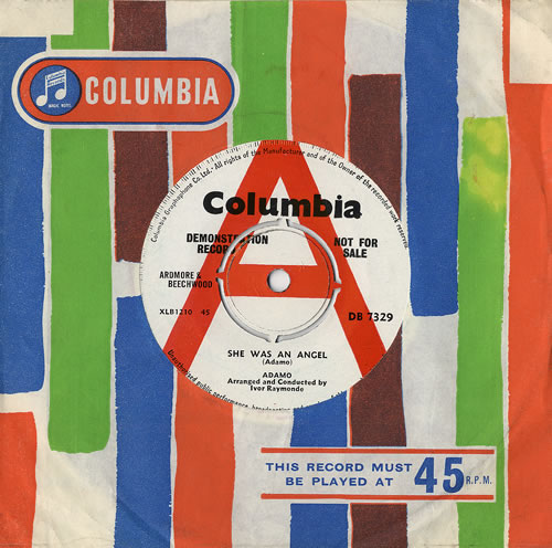 Adamo She Was An Angel 7" vinyl single (7 inch record / 45) UK A-O07SH481079