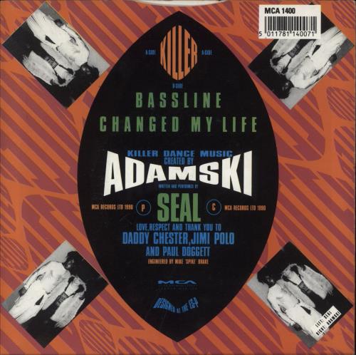 Adamski Killer 7" vinyl single (7 inch record / 45) UK SKI07KI443702
