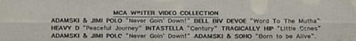 Adamski Never Goin' Down video (VHS or PAL or NTSC) UK SKIVINE21981