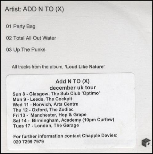 Add N To (X) Party Bag CD-R acetate UK N2XCRPA269219
