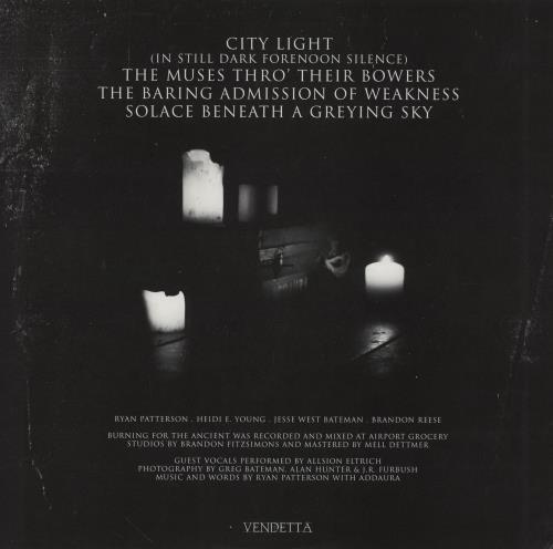 Addaura Burning For The Ancient vinyl LP album (LP record) German 1D1LPBU758924