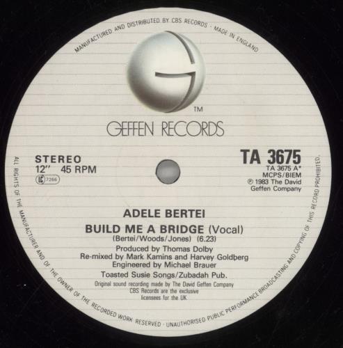 Adele Bertei Build Me A Bridge 12" vinyl single (12 inch record / Maxi-single) UK AYZ12BU858408
