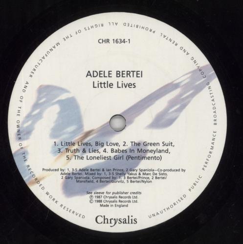 Adele Bertei Little Lives vinyl LP album (LP record) UK AYZLPLI638476