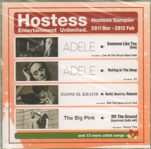 Adele Hostess Sampler 2011 Dec - 2012 Feb CD album (CDLP) Japanese AYXCDHO642565