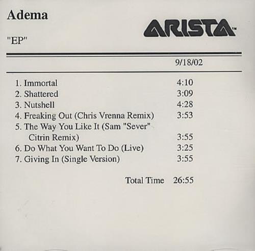 Adema EP CD-R acetate US A.DCREP379007