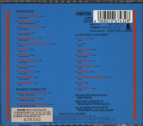 Adolescents Adolescents + Obi CD album (CDLP) Japanese AJHCDAD728221