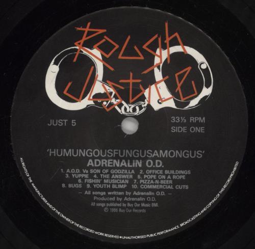 Adrenalin O.D Humungousfungusamongus vinyl LP album (LP record) UK A9SLPHU862590