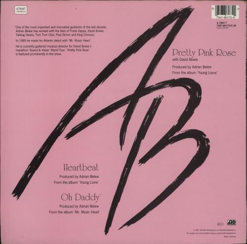 Adrian Belew Pretty Pink Rose 12" vinyl single (12 inch record / Maxi-single) UK BEW12PR76041