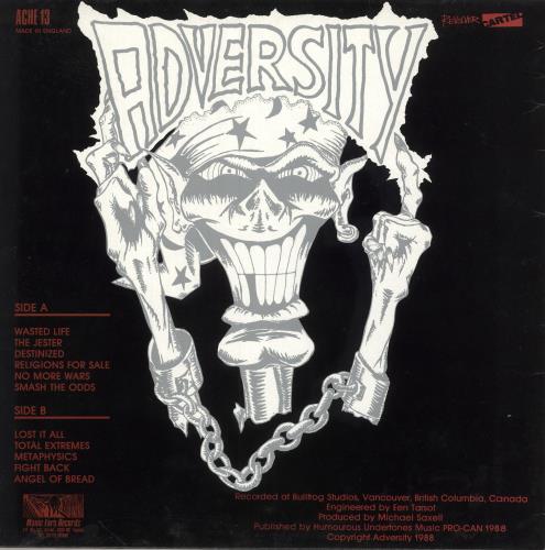 Adversity Lost It All vinyl LP album (LP record) UK 1MWLPLO745521