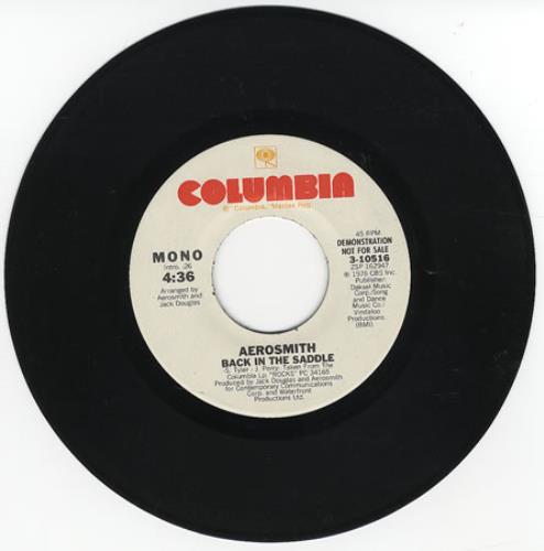 Aerosmith Back In The Saddle 7" vinyl single (7 inch record / 45) US AER07BA58994