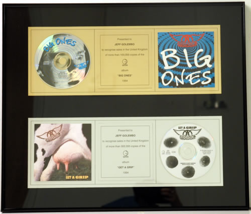 Aerosmith Big Ones + Get A Grip award disc UK AERAWBI119308