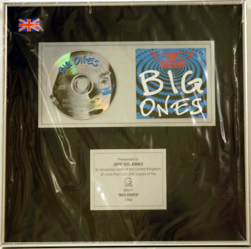 Aerosmith Big Ones award disc UK AERAWBI245389