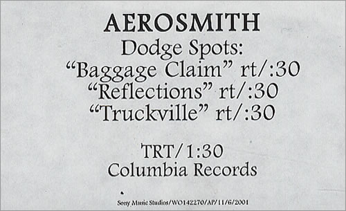 Aerosmith Dodge Spots video (VHS or PAL or NTSC) US AERVIDO210526