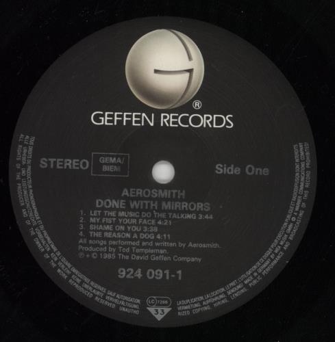 Aerosmith Done With Mirrors vinyl LP album (LP record) UK AERLPDO447393