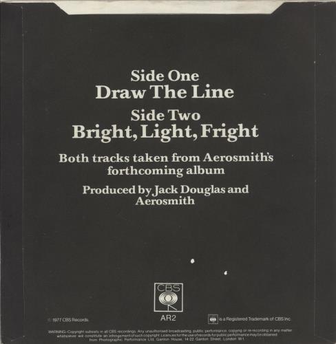 Aerosmith Draw The Line 7" vinyl single (7 inch record / 45) UK AER07DR50928