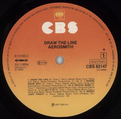 Aerosmith Draw The Line vinyl LP album (LP record) UK AERLPDR577700