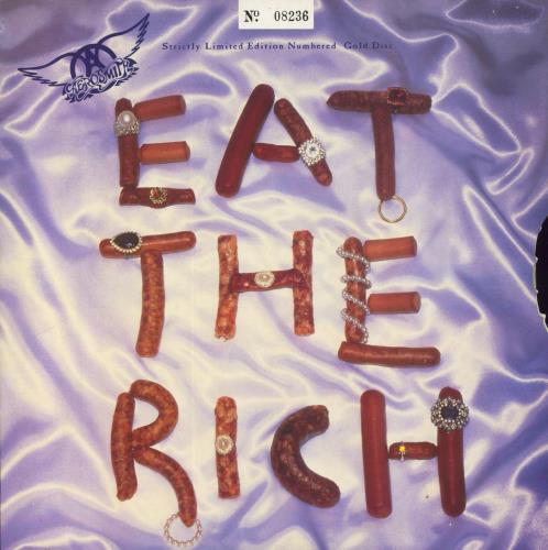 Aerosmith Eat The Rich - Gold Vinyl 10" vinyl single (10 inch record) UK AER10EA20382