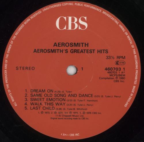 Aerosmith Greatest Hits vinyl LP album (LP record) UK AERLPGR526672