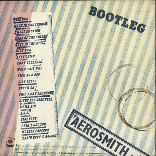 Aerosmith Live! Bootleg 2-LP vinyl record set (Double LP Album) Japanese AER2LLI873201