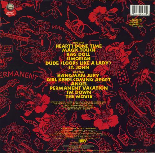 Aerosmith Permanent Vacation vinyl LP album (LP record) UK AERLPPE828189
