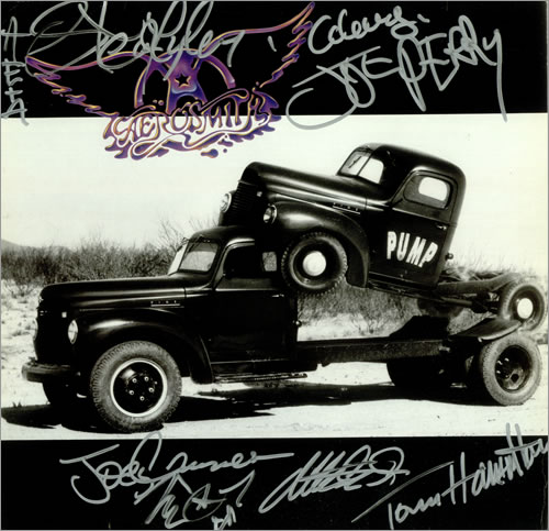 Aerosmith Pump - Autographed vinyl LP album (LP record) German AERLPPU445223