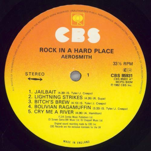 Aerosmith Rock In A Hard Place - Price Sticker vinyl LP album (LP record) UK AERLPRO823445