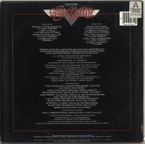 Aerosmith Rocks vinyl LP album (LP record) US AERLPRO696461