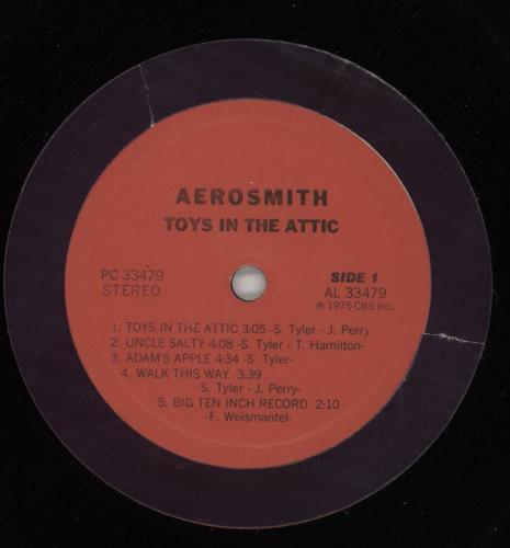 Aerosmith Toys In The Attic vinyl LP album (LP record) US AERLPTO865586