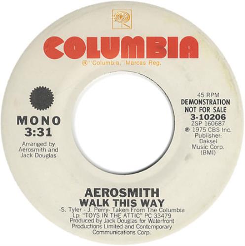 Aerosmith Walk This Way 7" vinyl single (7 inch record / 45) US AER07WA273479