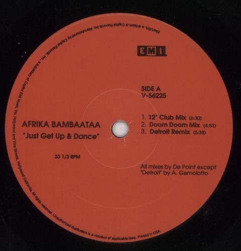 Afrika Bambaataa Just Get Up And Dance 12" vinyl single (12 inch record / Maxi-single) US AFR12JU856616