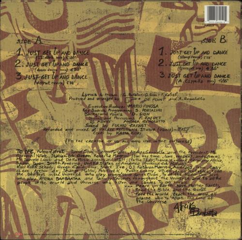 Afrika Bambaataa Just Get Up And Dance 12" vinyl single (12 inch record / Maxi-single) US AFR12JU856616