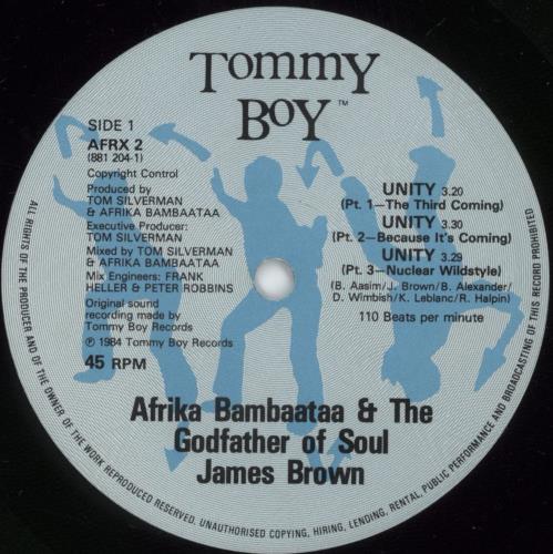 Afrika Bambaataa Unity 12" vinyl single (12 inch record / Maxi-single) UK AFR12UN670441