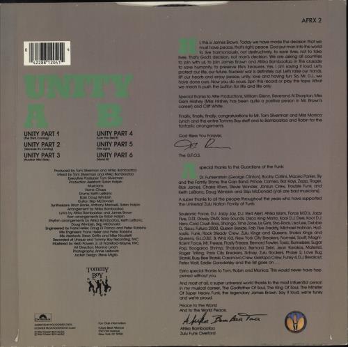 Afrika Bambaataa Unity 12" vinyl single (12 inch record / Maxi-single) UK AFR12UN670441