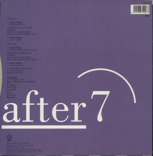 After 7 Can't Stop 12" vinyl single (12 inch record / Maxi-single) UK A7B12CA888962
