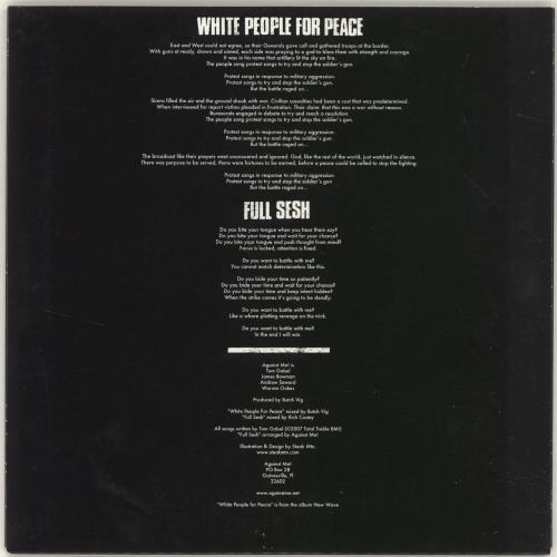 Against Me! White People For Peace 7" vinyl single (7 inch record / 45) US AKG07WH689131